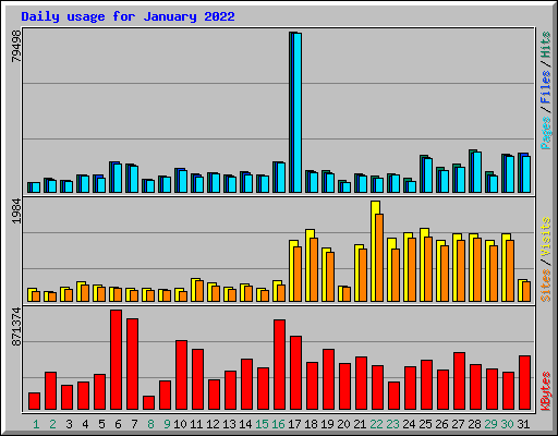Daily usage for January 2022