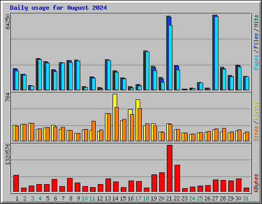 Daily usage for August 2024