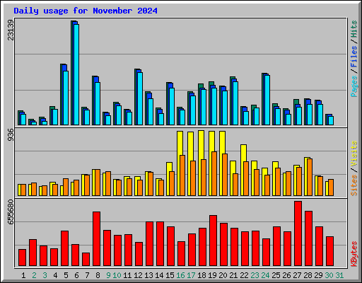 Daily usage for November 2024