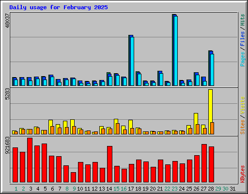 Daily usage for February 2025