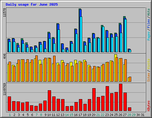 Daily usage for June 2025