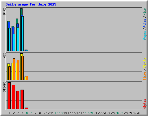 Daily usage for July 2025