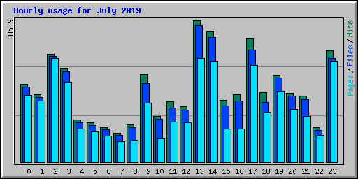 Hourly usage for July 2019