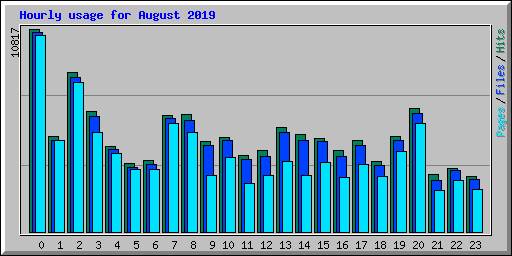 Hourly usage for August 2019