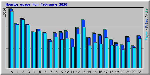 Hourly usage for February 2020