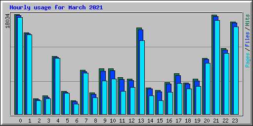 Hourly usage for March 2021