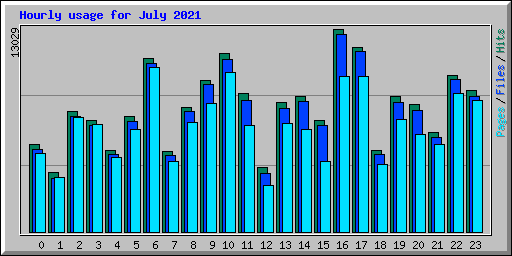 Hourly usage for July 2021