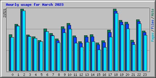 Hourly usage for March 2023