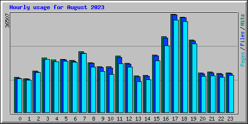 Hourly usage for August 2023