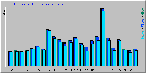 Hourly usage for December 2023