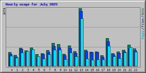 Hourly usage for July 2025